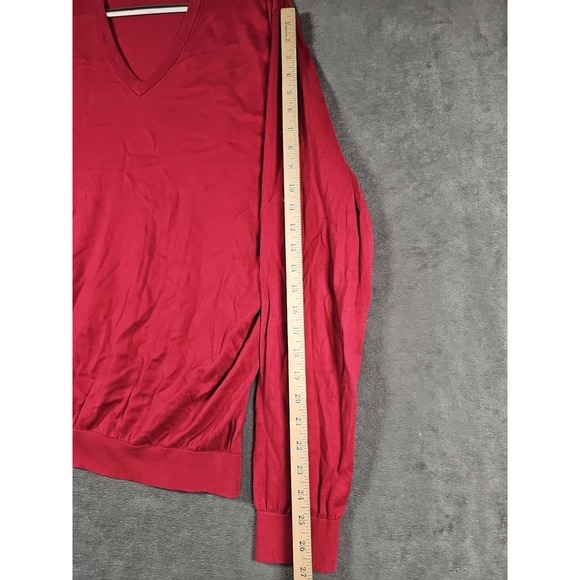 Brooks Brothers Country Club V Neck Sweater Sea Island Cotton Red Mens XL - Picture 7 of 9